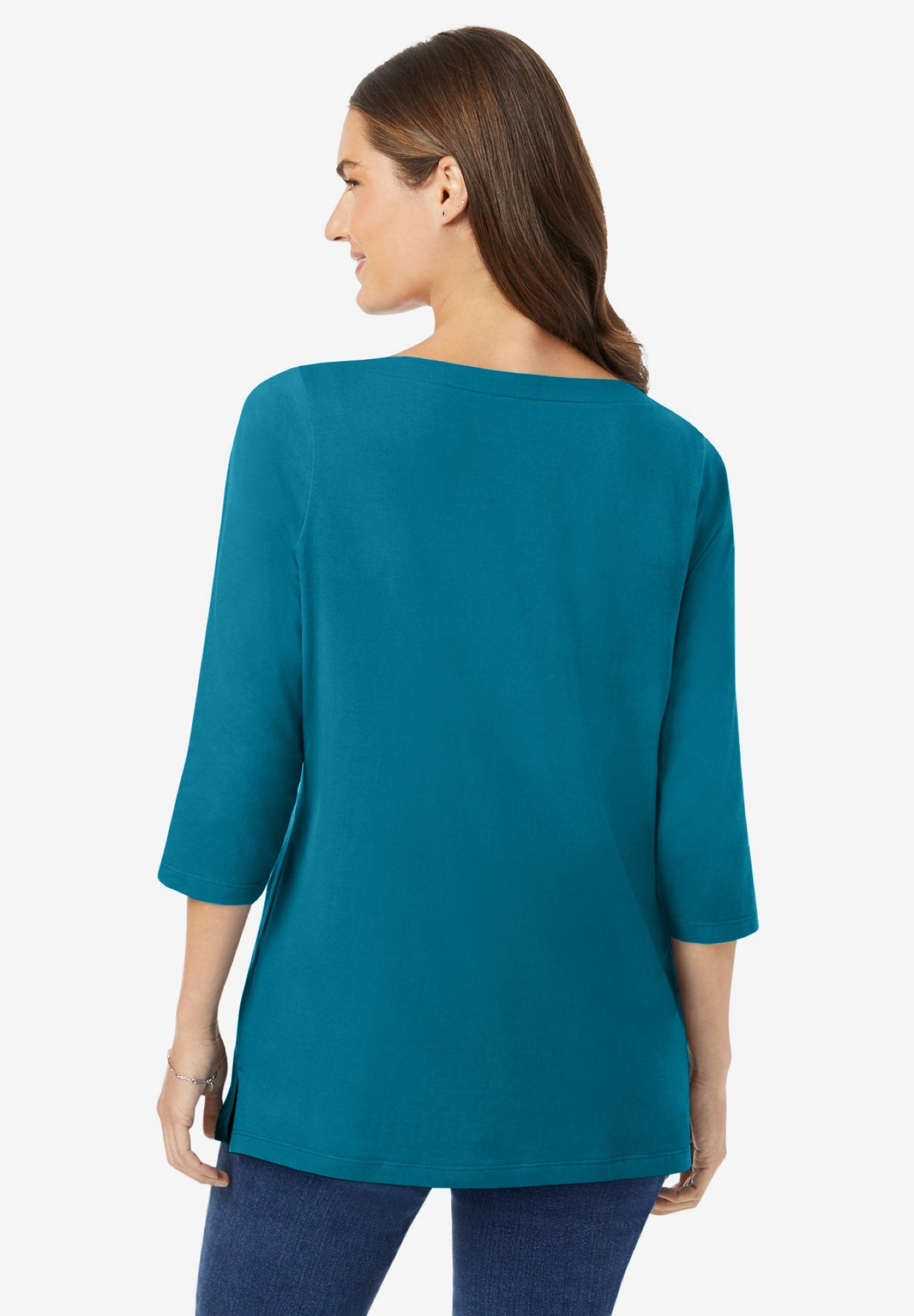 Perfect Three-Quarter Sleeve Boatneck Tee image number 1