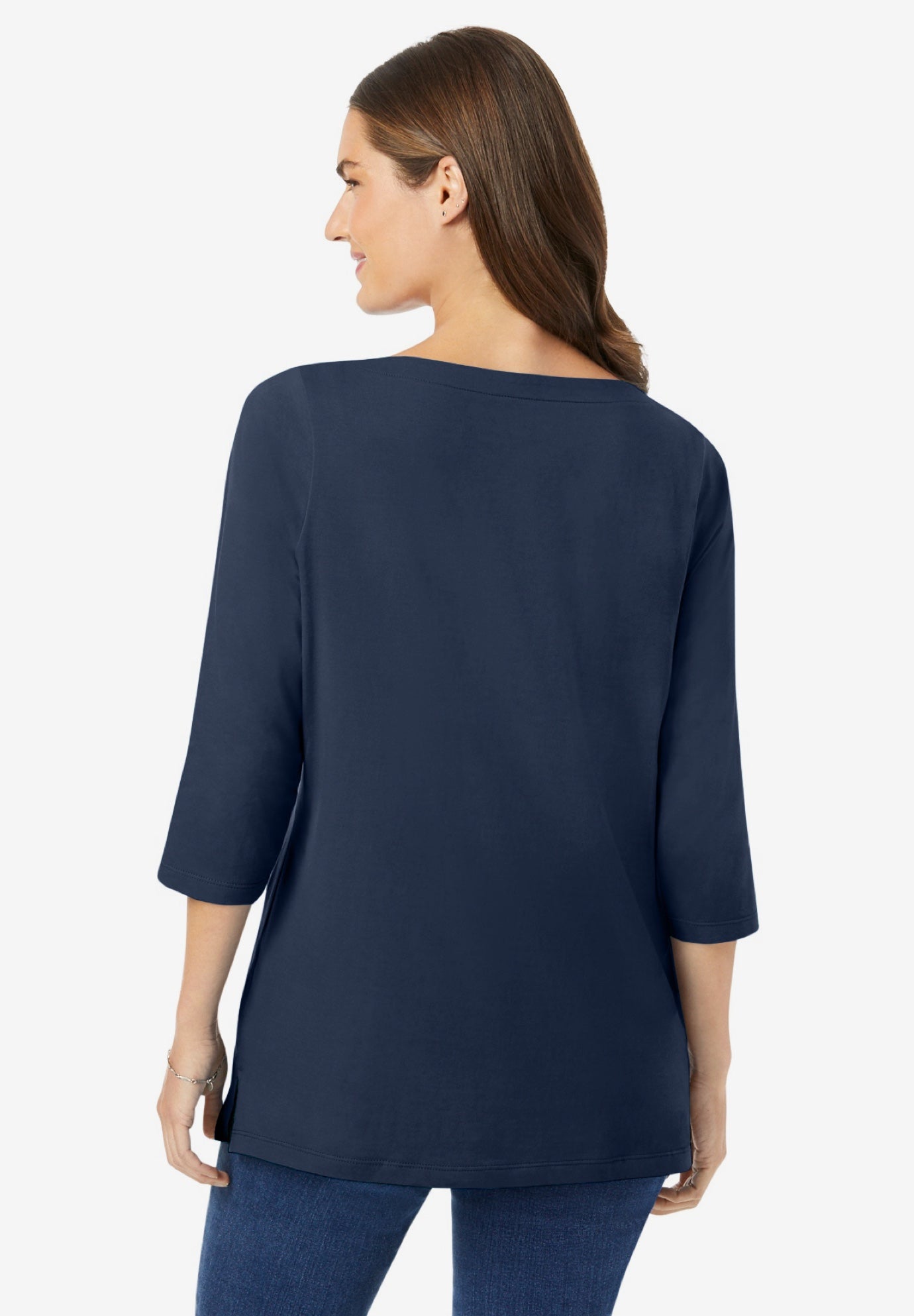 Perfect Three-Quarter Sleeve Boatneck Tee image number 1