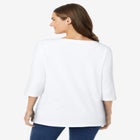 Perfect Three-Quarter Sleeve Boatneck Tee image number null
