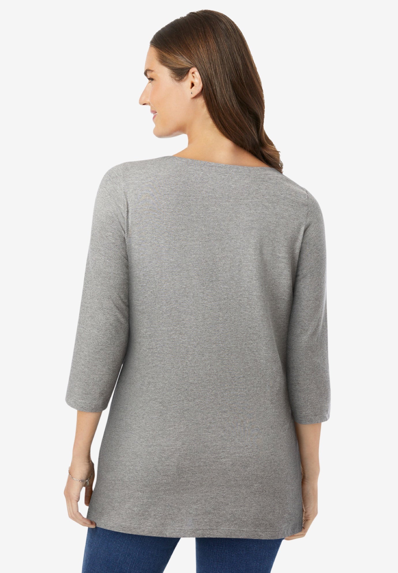 Perfect Three-Quarter Sleeve Boatneck Tee image number 1