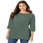 Perfect Three-Quarter Sleeve Boatneck Tee image number null
