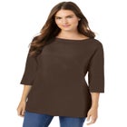 Perfect Three-Quarter Sleeve Boatneck Tee image number null