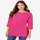 Perfect Three-Quarter Sleeve Boatneck Tee image number null