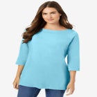 Perfect Three-Quarter Sleeve Boatneck Tee image number null
