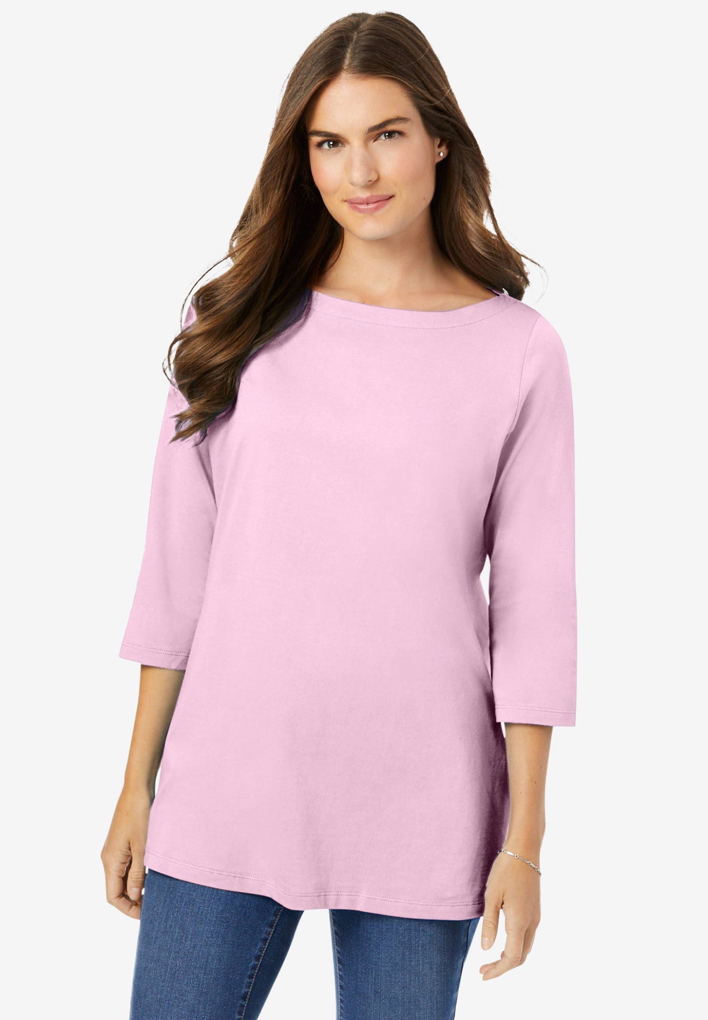 Perfect Three-Quarter Sleeve Boatneck Tee image number 0