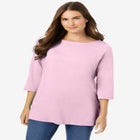 Perfect Three-Quarter Sleeve Boatneck Tee image number null