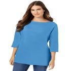 Perfect Three-Quarter Sleeve Boatneck Tee image number null