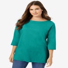 Perfect Three-Quarter Sleeve Boatneck Tee image number 0