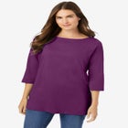 Perfect Three-Quarter Sleeve Boatneck Tee image number null
