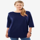 Perfect Three-Quarter Sleeve Boatneck Tee image number null