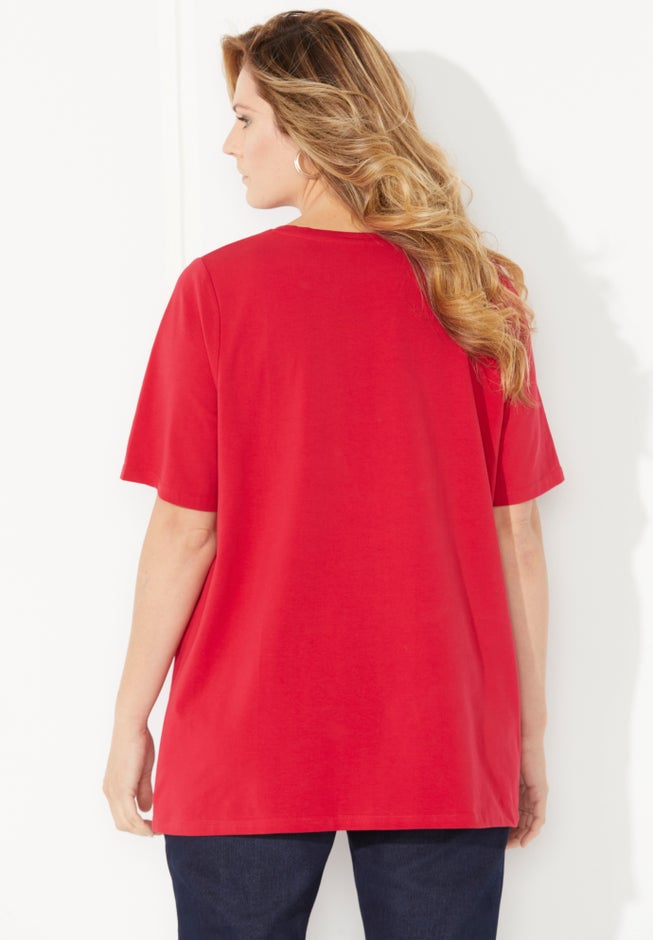 Suprema® Ultra-Soft Scoopneck Tee image number 1