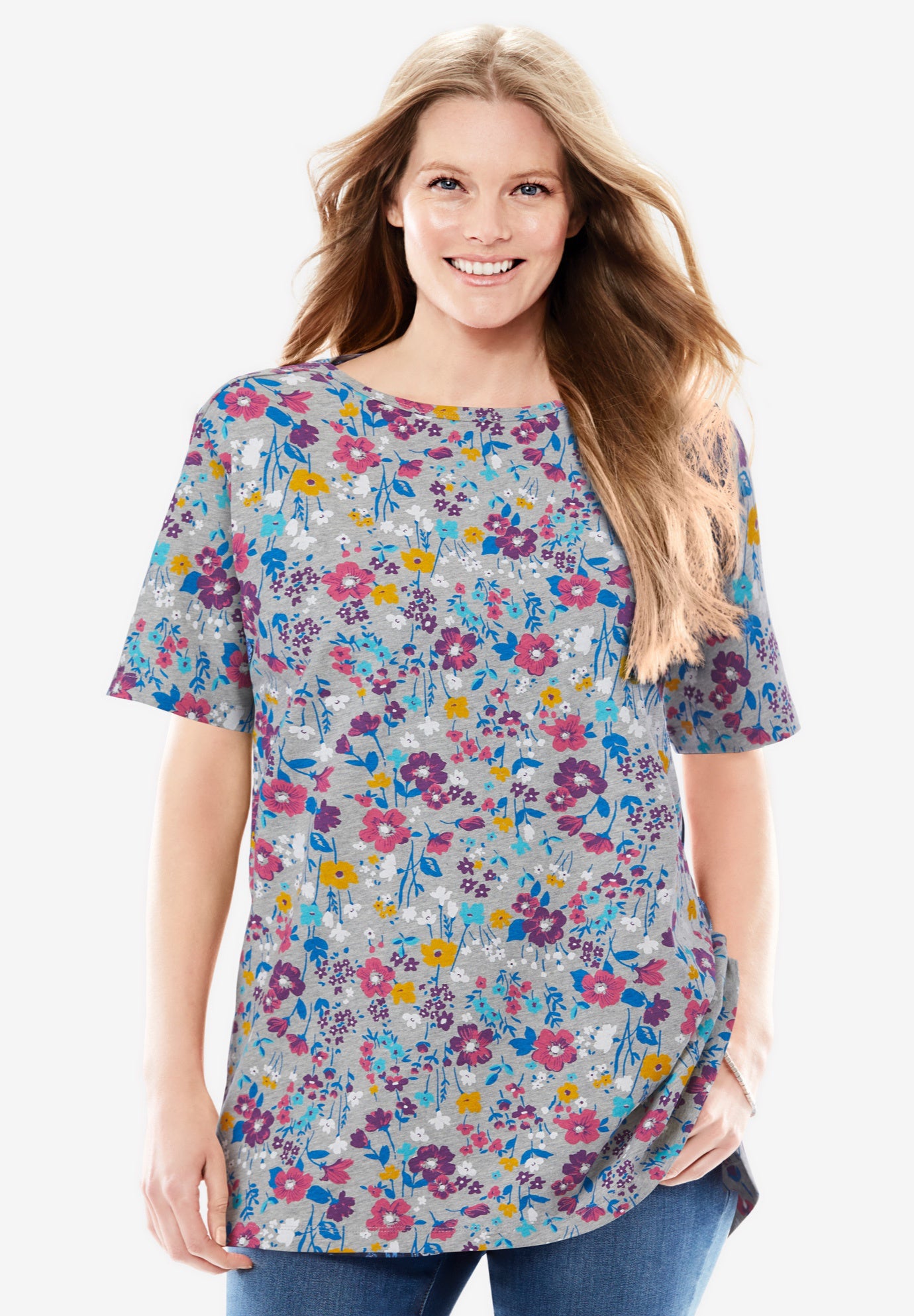 Perfect Short-Sleeve Boatneck Tunic image number 6