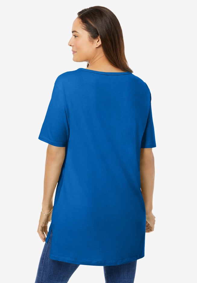 Perfect Short-Sleeve Boatneck Tunic image number 1