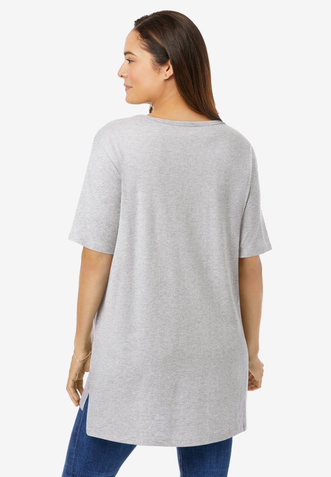 Perfect Short-Sleeve Boatneck Tunic image number 1