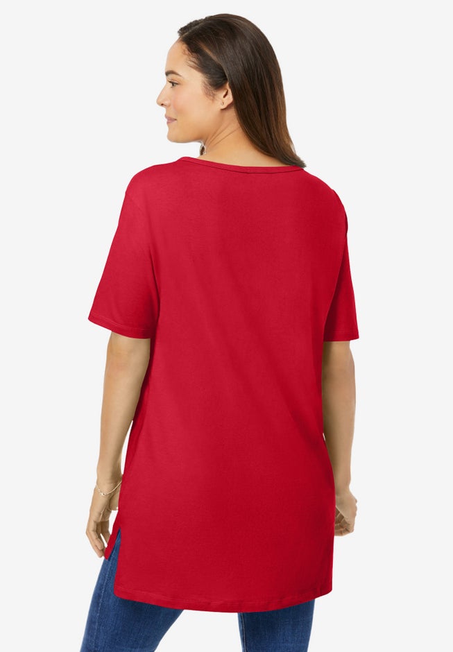 Perfect Short-Sleeve Boatneck Tunic image number 1