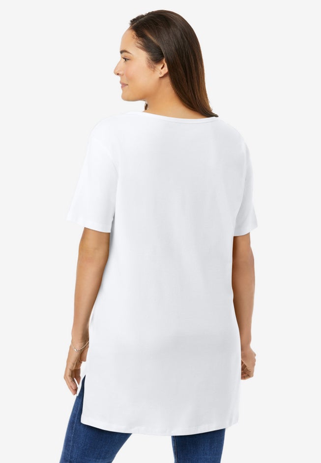 Perfect Short-Sleeve Boatneck Tunic image number 1