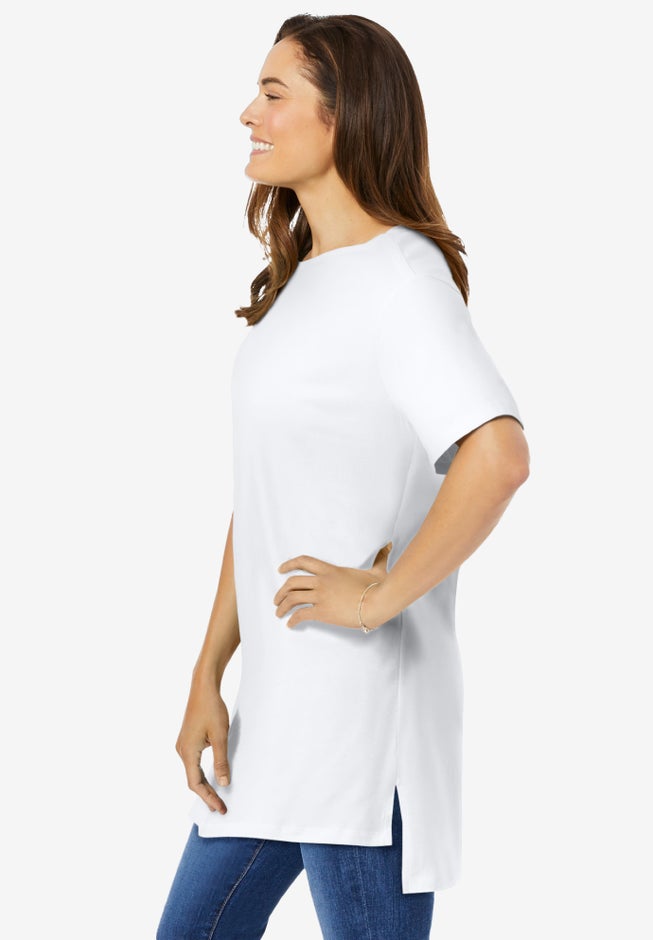 Perfect Short-Sleeve Boatneck Tunic image number 2