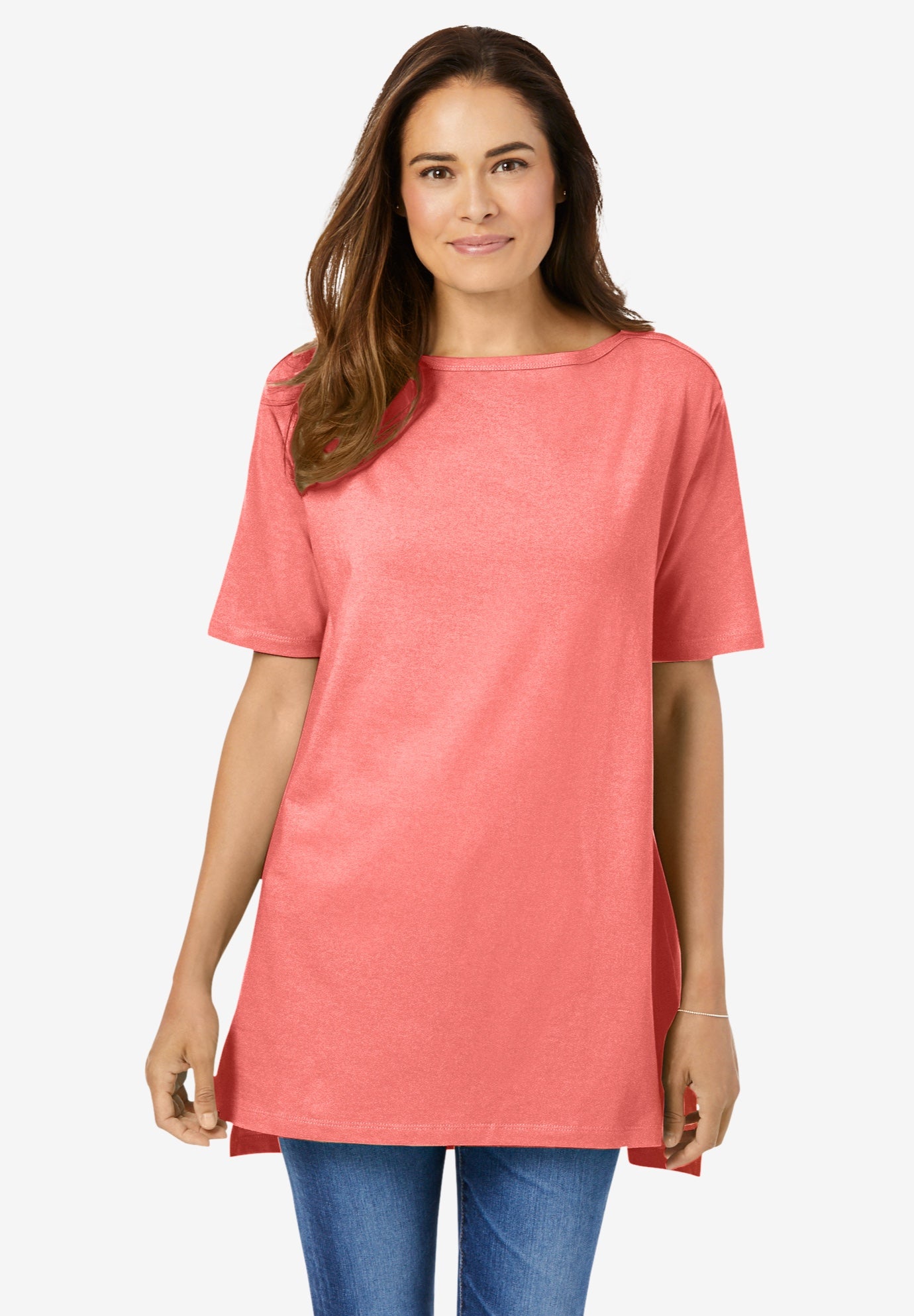 Perfect Short-Sleeve Boatneck Tunic image number 0