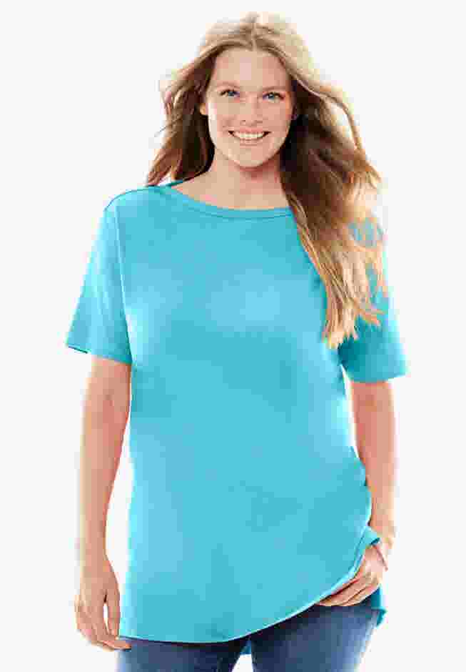 Perfect Short-Sleeve Boatneck Tunic image number 0