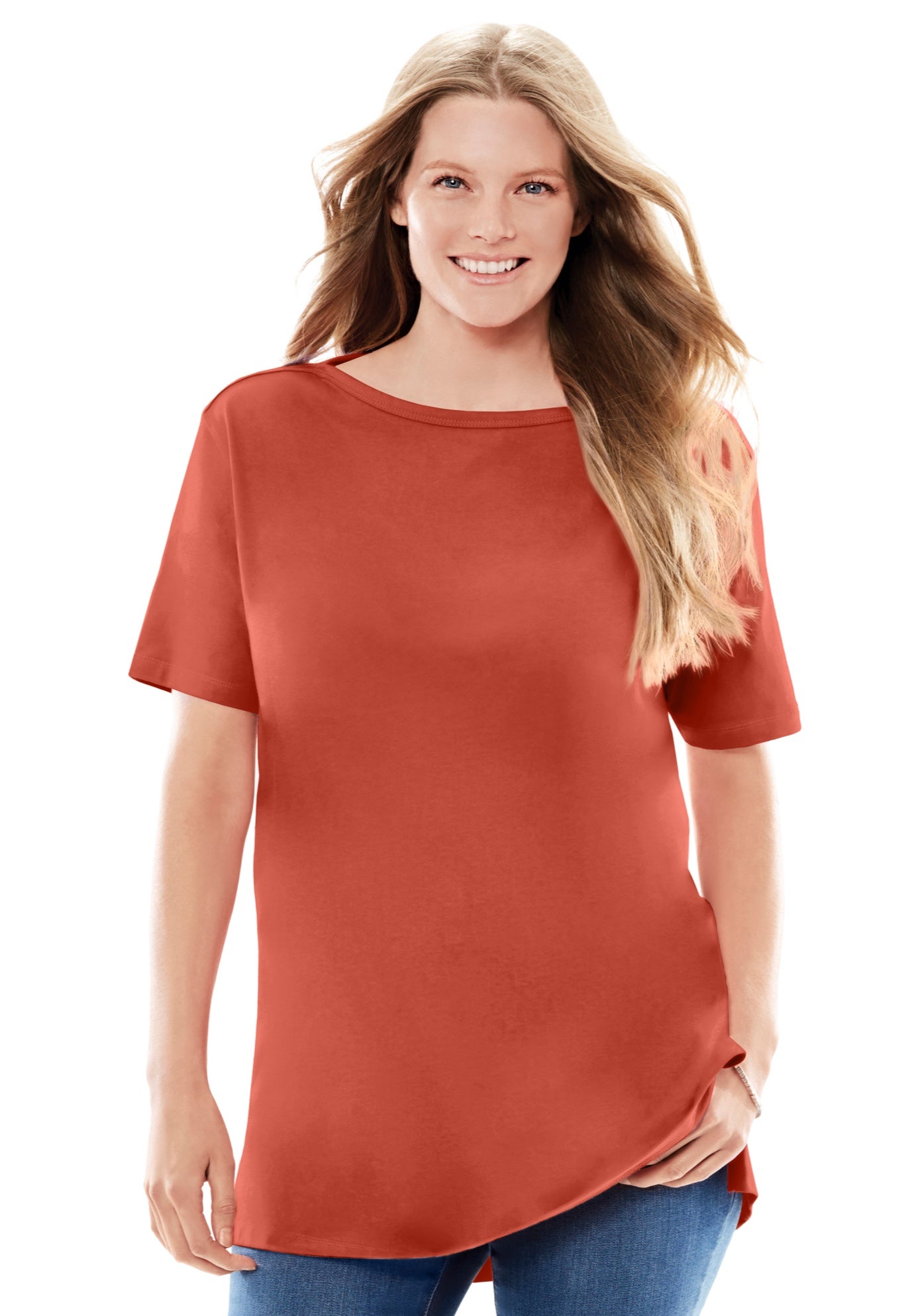 Perfect Short-Sleeve Boatneck Tunic image number 0