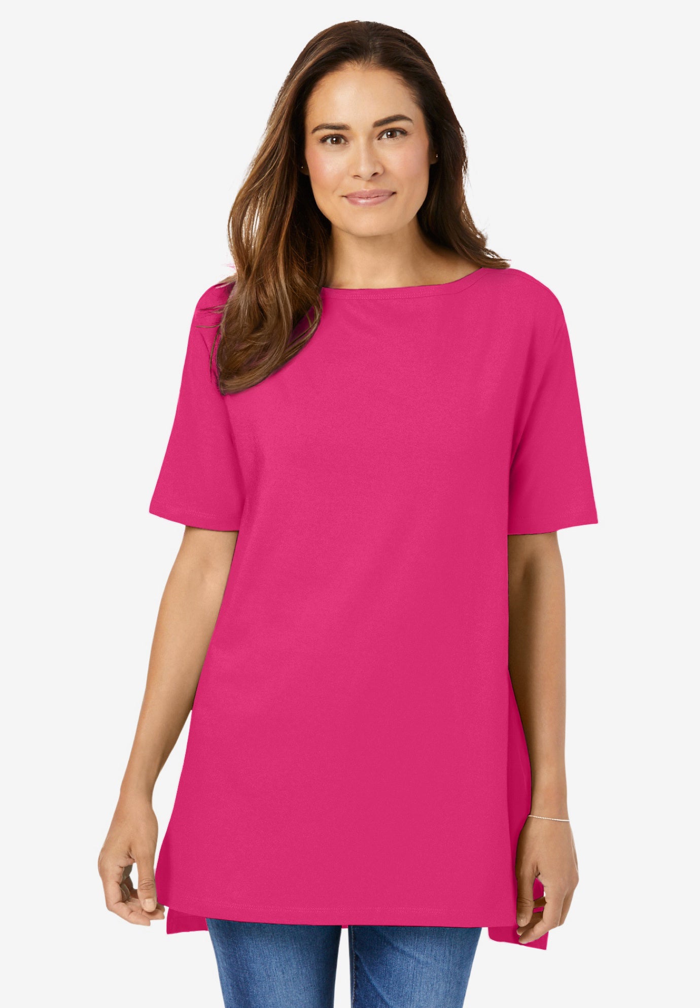 Perfect Short-Sleeve Boatneck Tunic image number 0