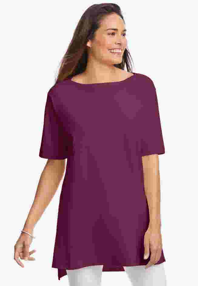 Perfect Short-Sleeve Boatneck Tunic image number 0