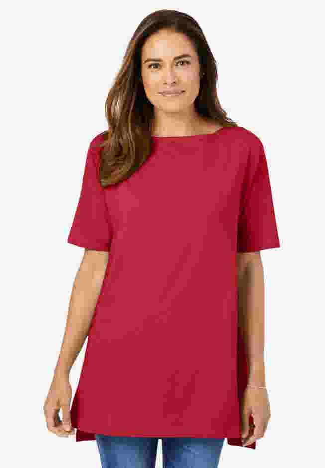 Perfect Short-Sleeve Boatneck Tunic image number 0