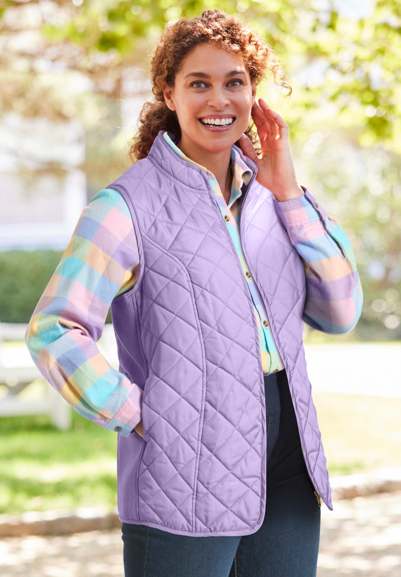Zip-Front Quilted Vest image number 0