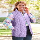Zip-Front Quilted Vest image number null