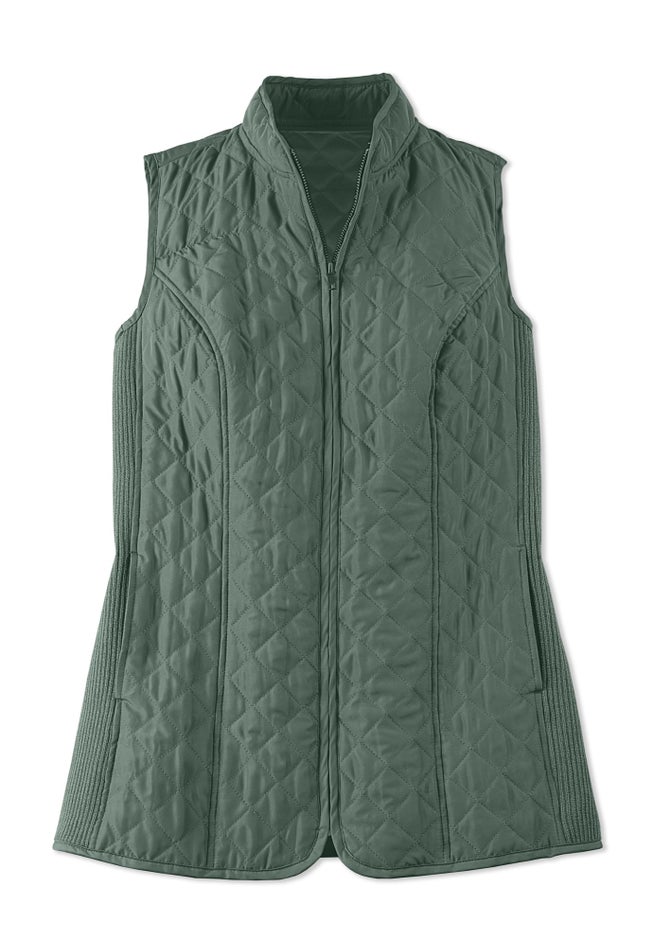 Zip-Front Quilted Vest image number 5
