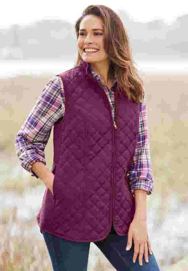 Zip-Front Quilted Vest image number 5