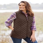 Zip-Front Quilted Vest image number null