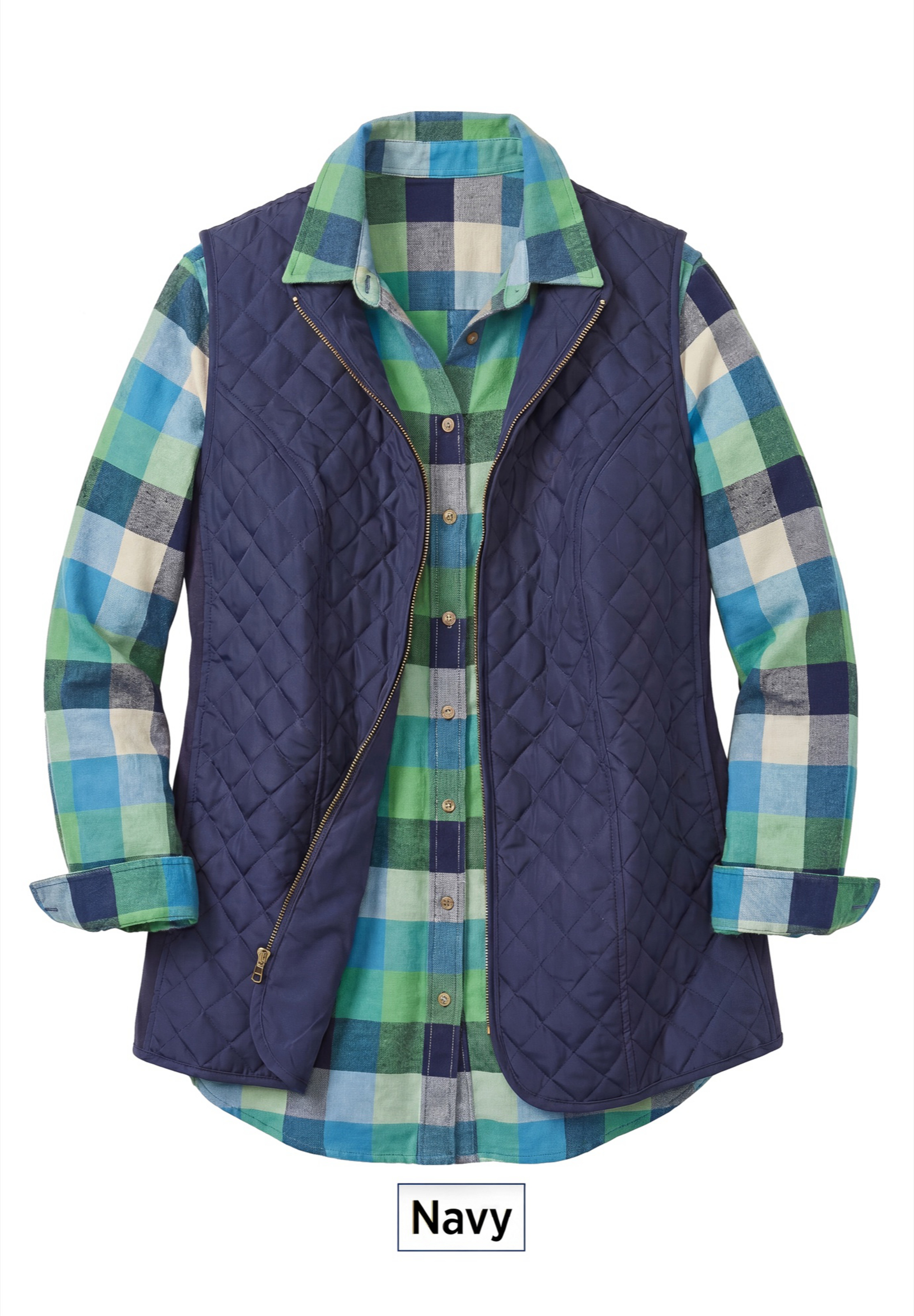 Zip-Front Quilted Vest image number 3