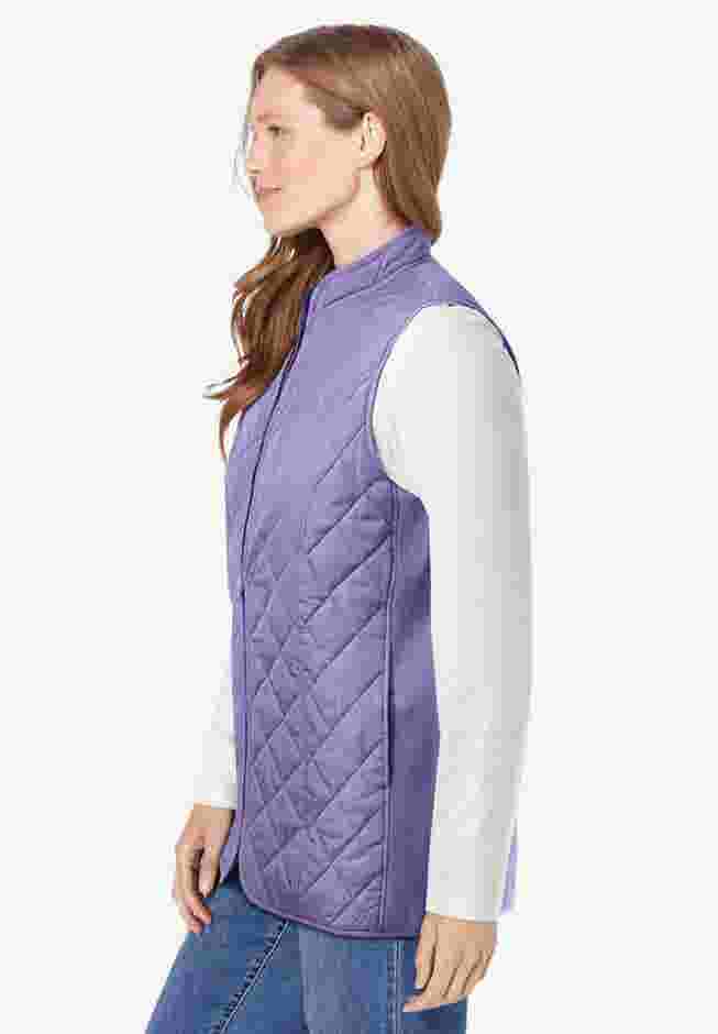 Zip-Front Quilted Vest image number 2