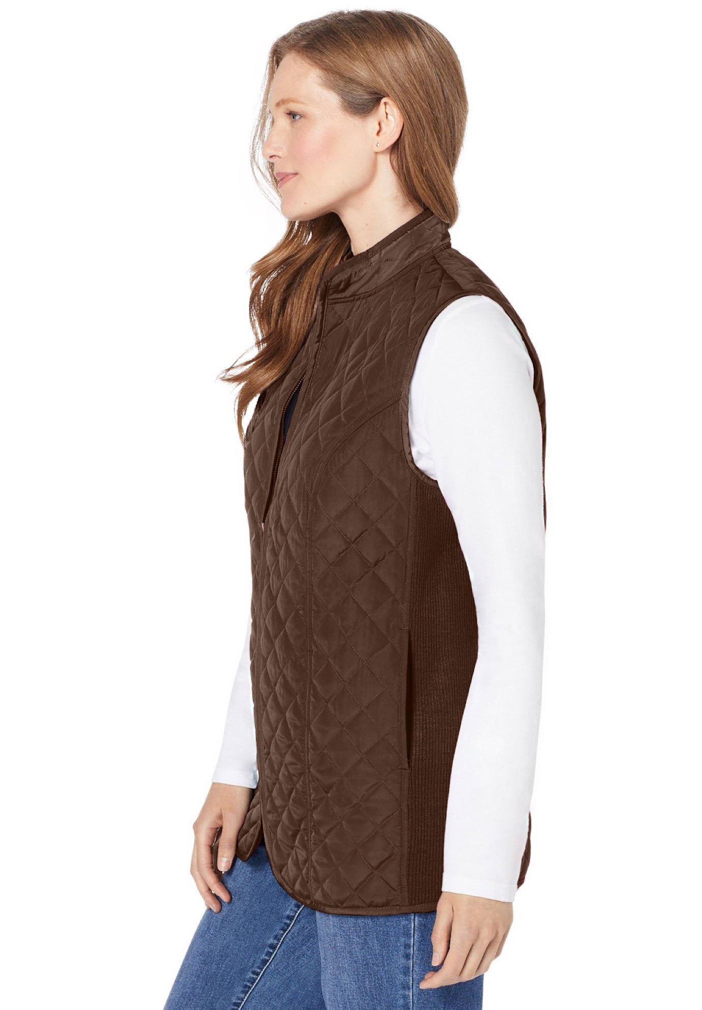 Zip-Front Quilted Vest image number 2
