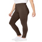 Stretch Cotton Snap-Trim Legging image number null