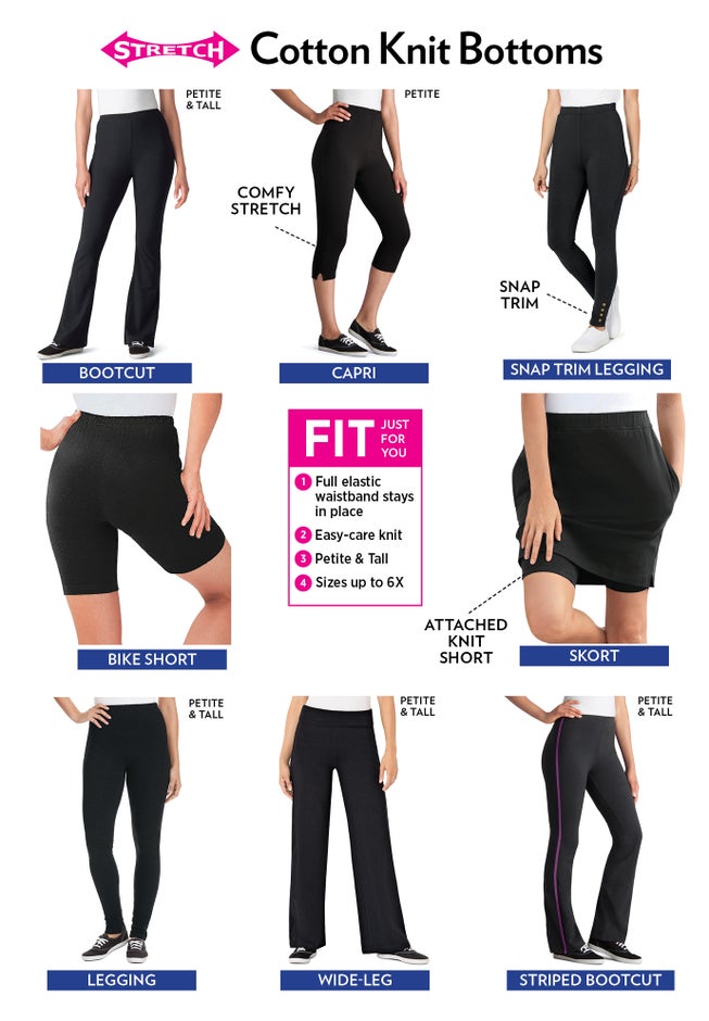 Stretch Cotton Snap-Trim Legging image number 1