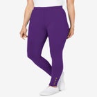 Stretch Cotton Snap-Trim Legging image number null