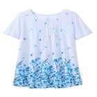 Short-Sleeve Pintucked Henley Tunic image number null