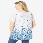 Short-Sleeve Pintucked Henley Tunic image number null