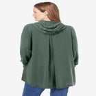 Pleat-Back Swing Hoodie Sweatshirt image number null