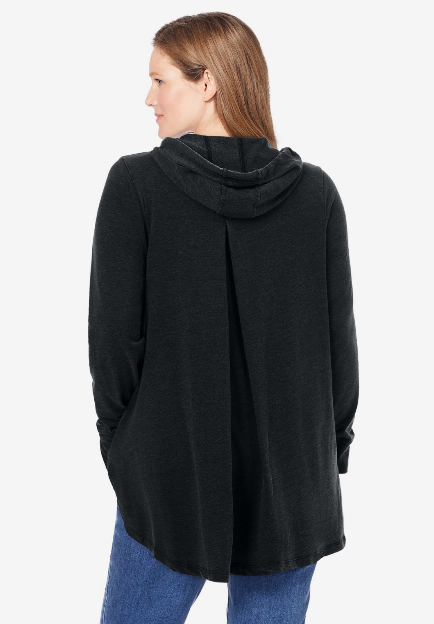 Pleat-Back Swing Hoodie Sweatshirt image number 1