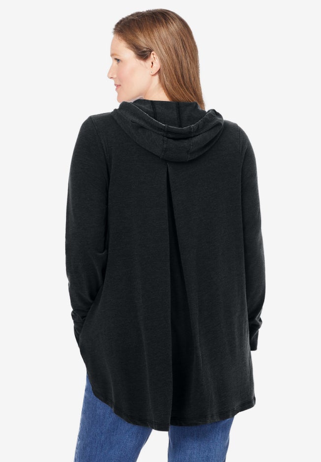 Pleat-Back Swing Hoodie Sweatshirt image number 1
