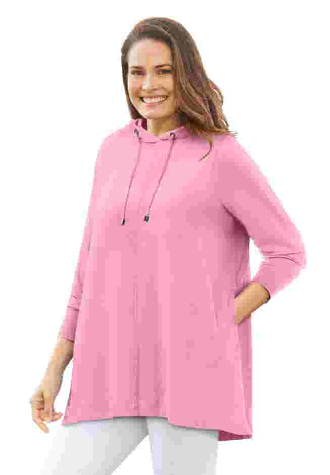 Pleat-Back Swing Hoodie Sweatshirt image number 0