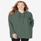 Pleat-Back Swing Hoodie Sweatshirt image number null