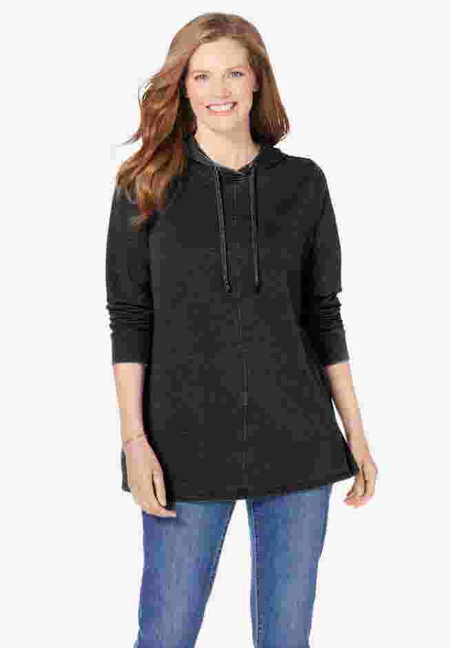 Pleat-Back Swing Hoodie Sweatshirt image number 0