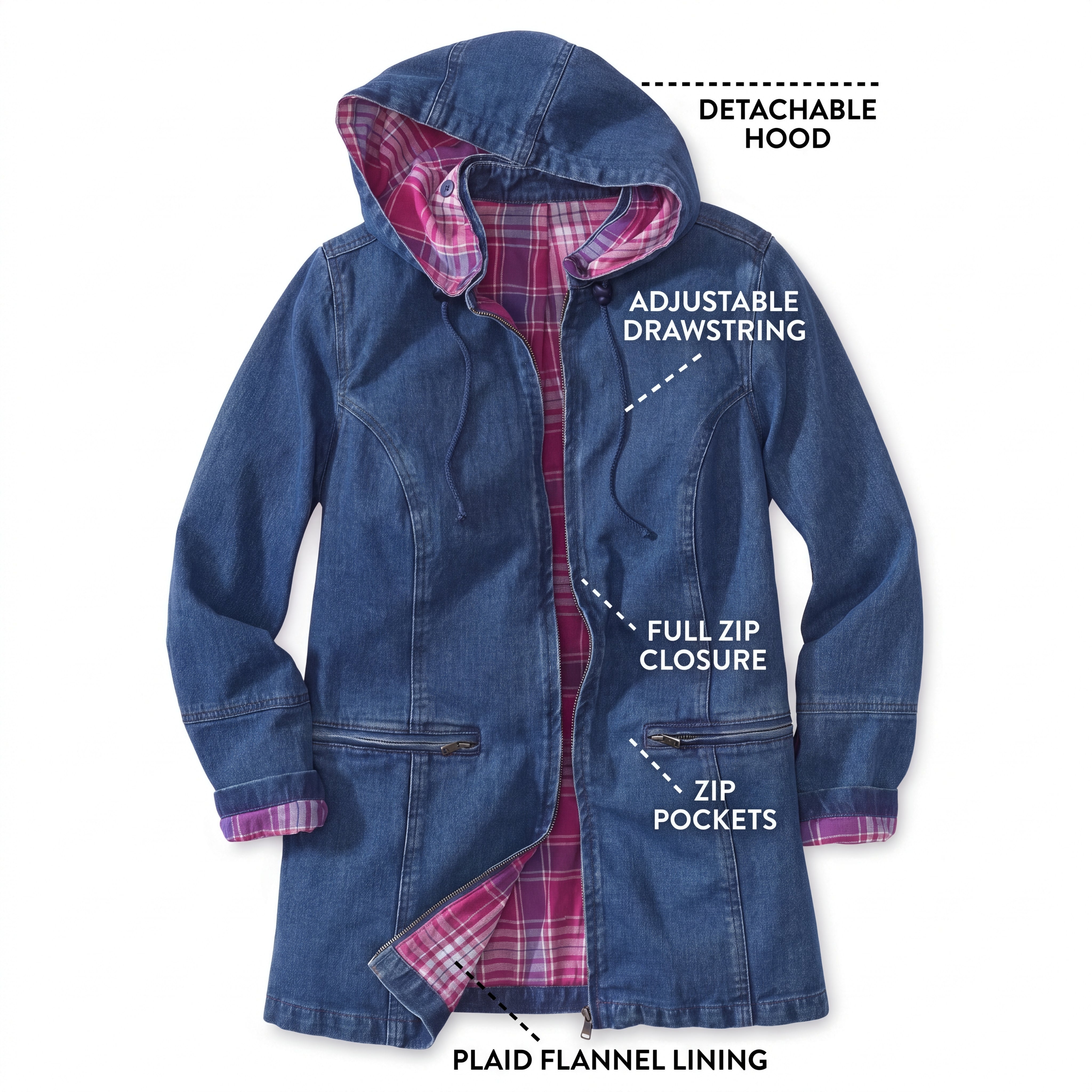 Flannel-Lined Denim Jacket image number 3