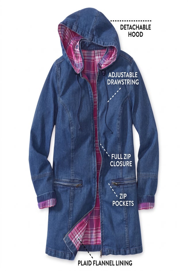 Flannel-Lined Denim Jacket image number 3