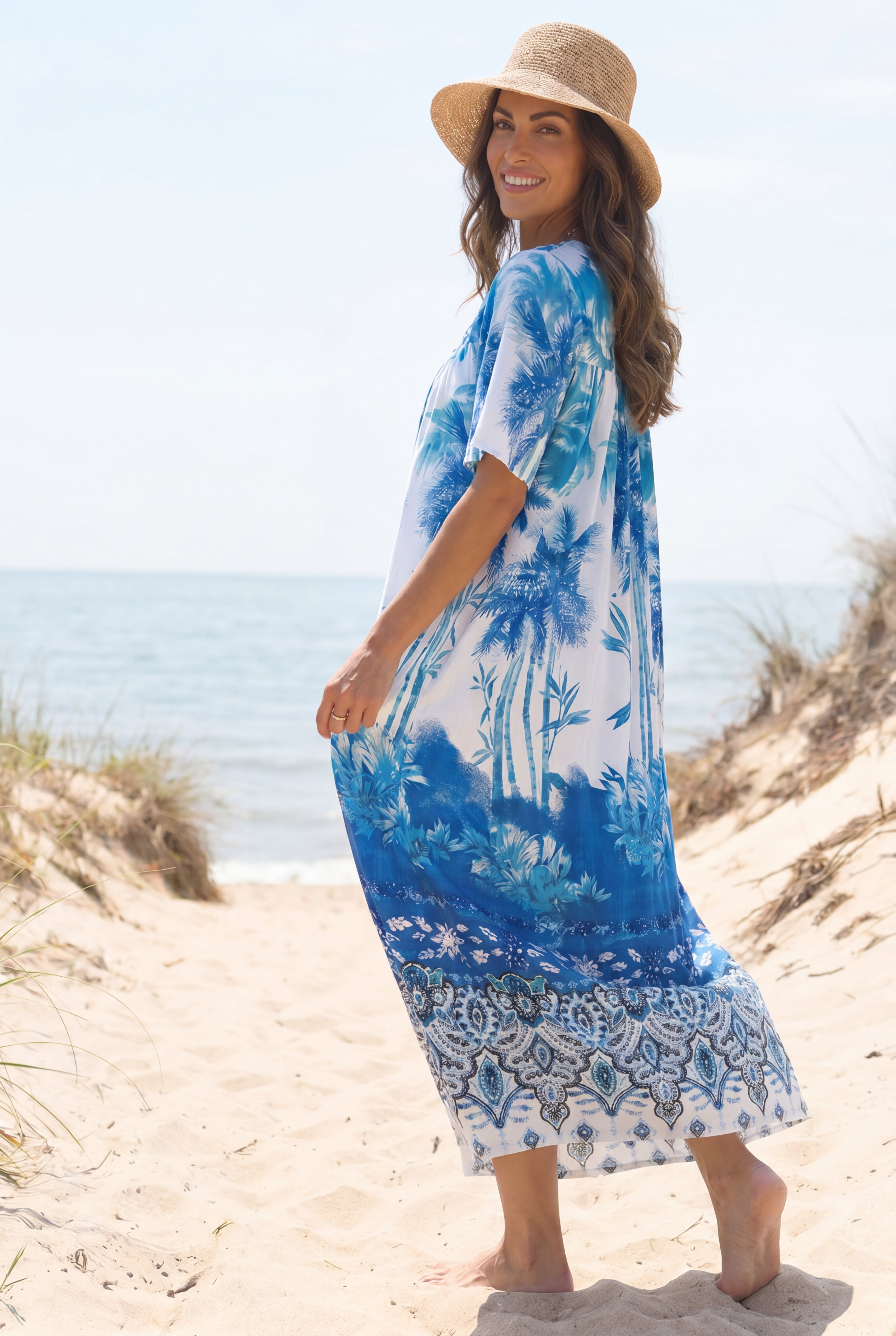 Bib-Front Short Sleeve Maxi Lounger image number 0