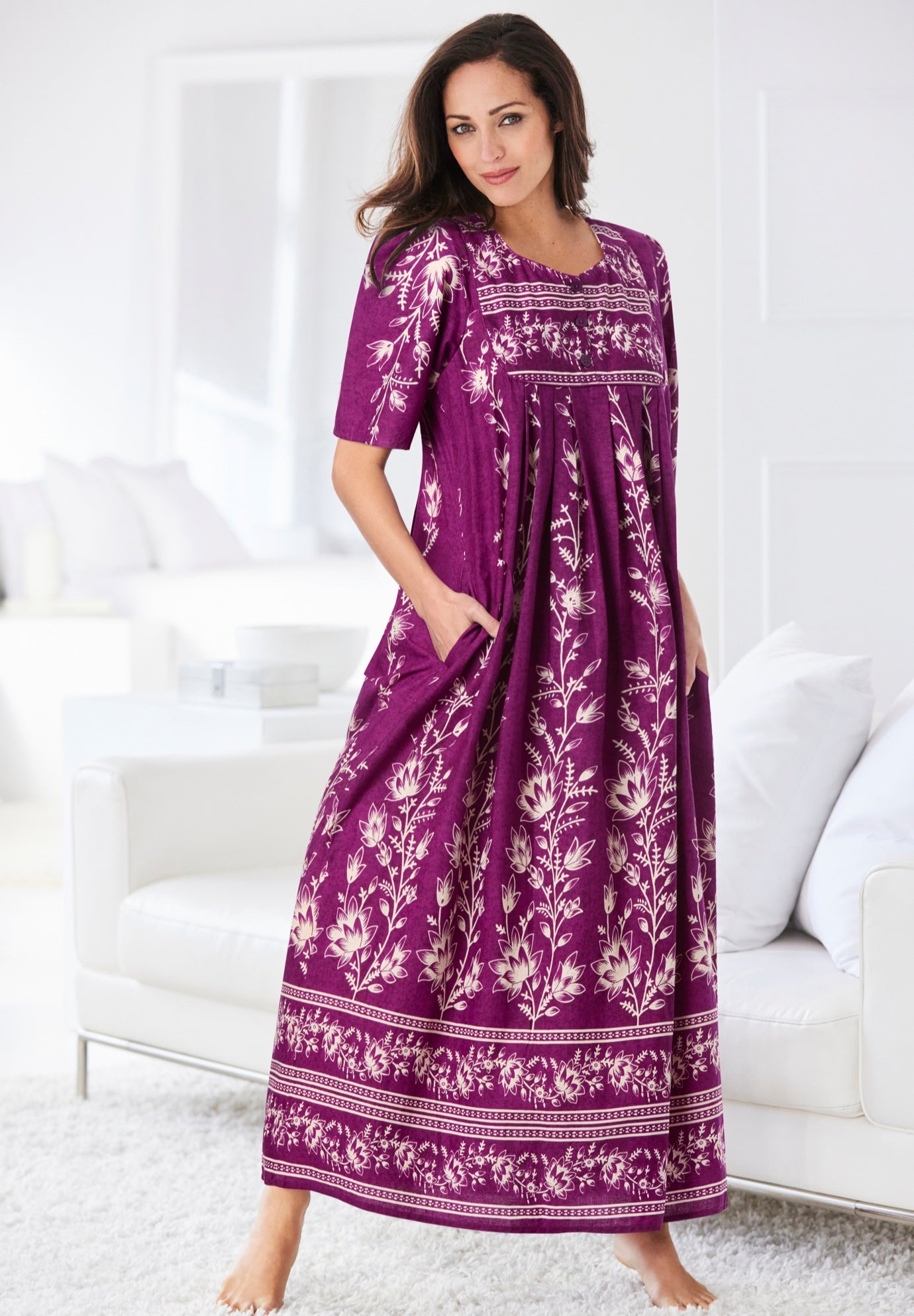 Bib-Front Short Sleeve Maxi Lounger image number 0